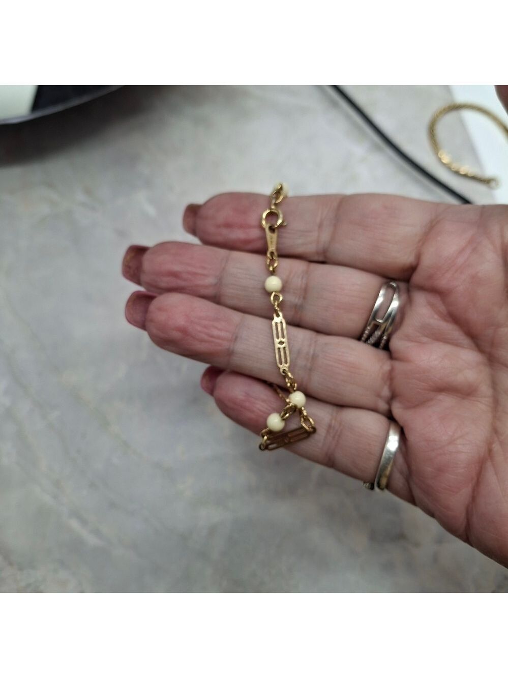 Avon Gold and Cream Link Bracelet